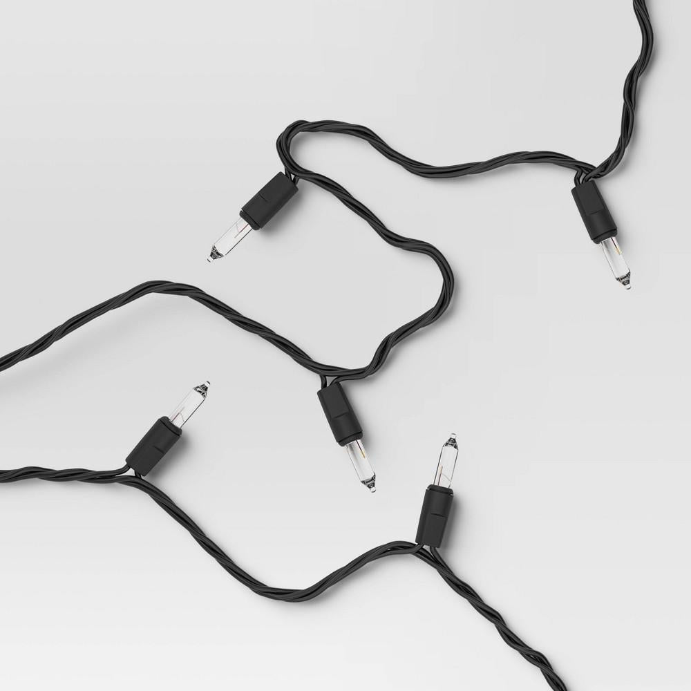 100CT Incandescent Indoor Outdoor Miniature String Lights Clear Bulbs with Black Wire - Bellso